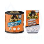 Gorilla Waterproof Patch & Seal Tape 100mm x 3M Black + Crystal Clear Tape 48mm x 8.2M – Heavy Duty Waterproof Repair Kit