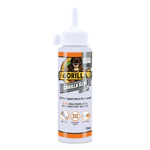 Clear Gorilla Glue 170ml – Strong, Waterproof & Versatile Adhesive for Wood, Metal, Ceramic & More