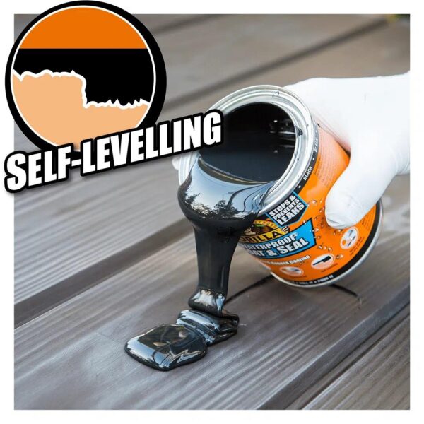 Gorilla Waterproof Coat & Seal Black 473ml – Flexible, Rubberized Coating for Waterproofing and Leak Repair
