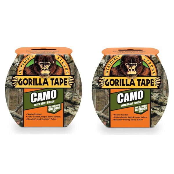 Gorilla Camo Tape Camouflage 48mm x 8.2M – Heavy Duty, Weather-Resistant Duct Tape with Mossy Oak Break-Up Country Pattern