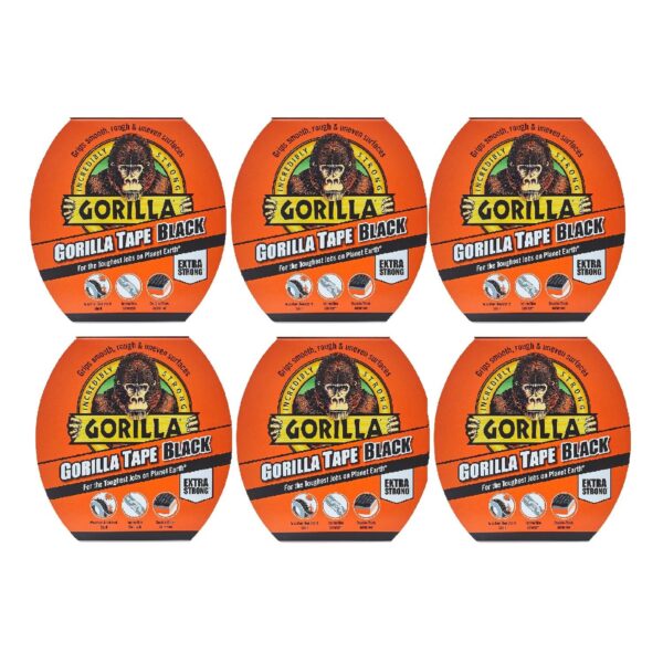 Gorilla Tape Black 48mm x 11M – Extra Strong, Weather-Resistant Duct Tape for Indoor and Outdoor Use