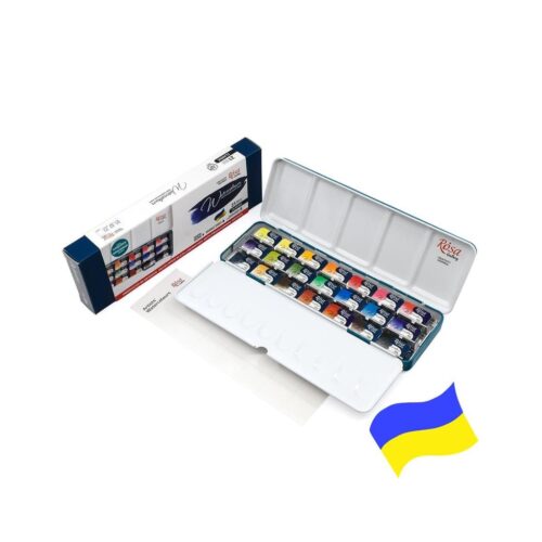 Rosa Gallery Artist Watercolour Paint Tin Set – 21 x 2.5ml Full Pans